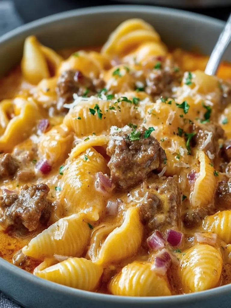 Creamy Beef Pasta Shells Recipe First Image