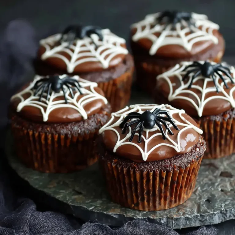Spiderweb Chocolate Halloween Cupcakes First Image