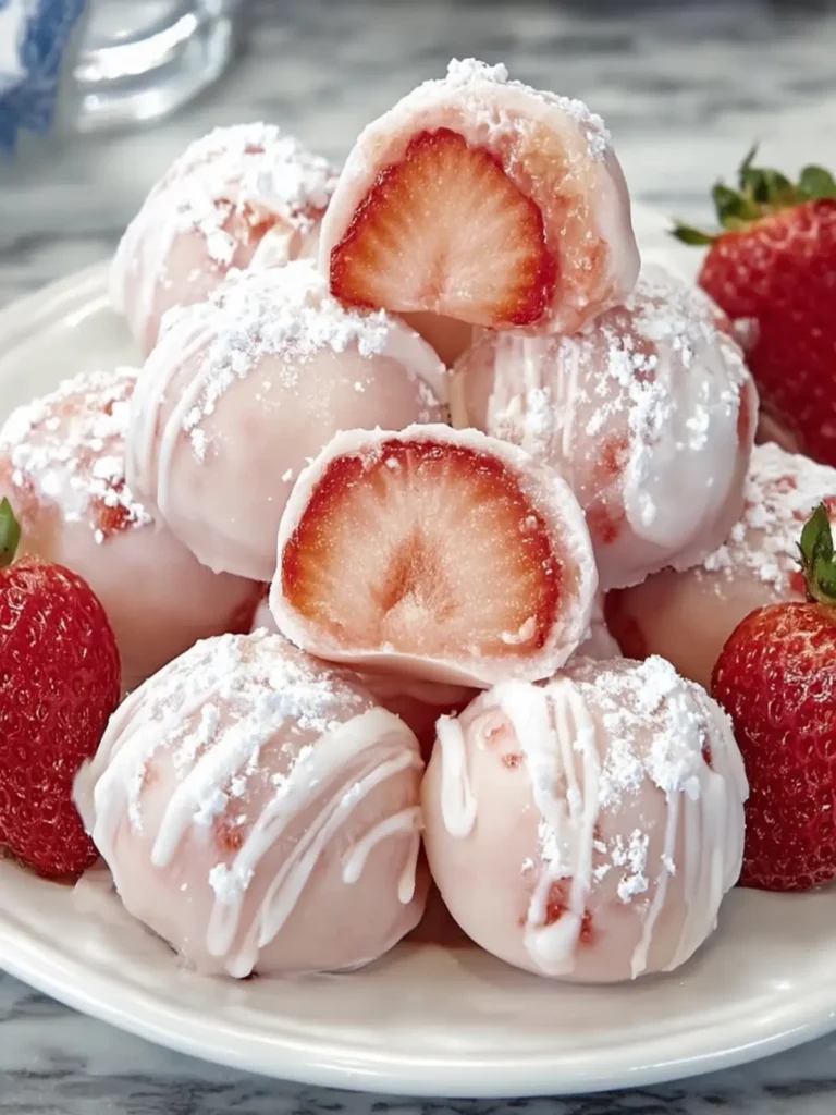 Strawberry Mochi Dessert Bites First Image
