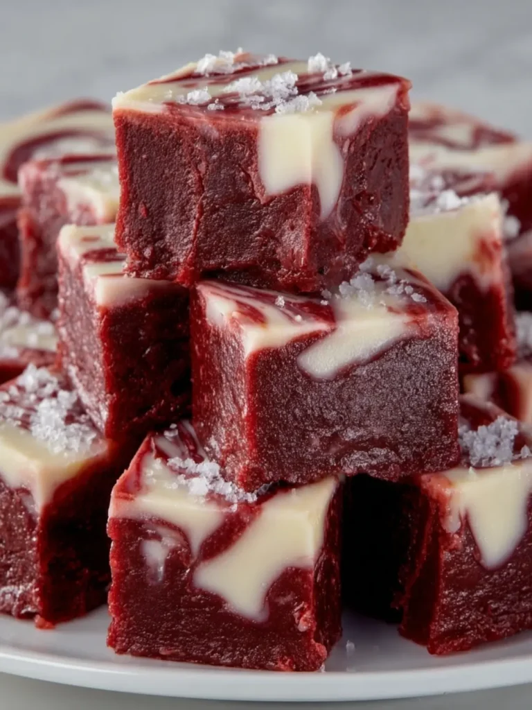 Creamy Red Velvet Fudge Squares First Image