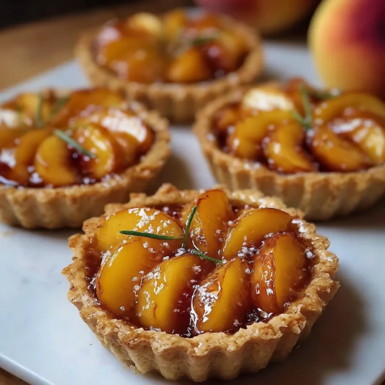 Golden Glazed Peach Tartlets First Image