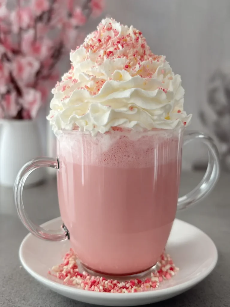 Whipped Cream Topped Pink Latte First Image