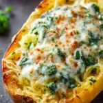 Cheesy Garlic Parmesan Spinach Spaghetti Squash First Image