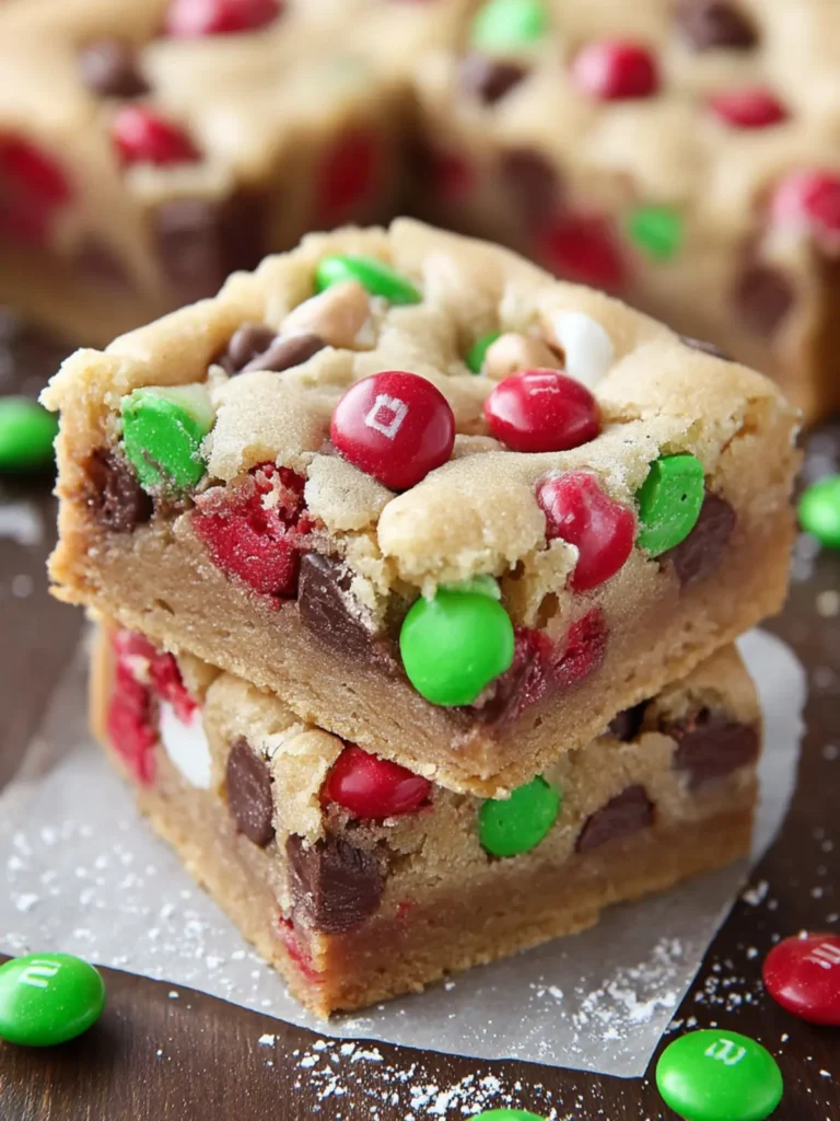 Christmas M&M Cookie Bars First Image