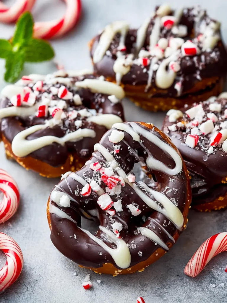 Chocolate Peppermint Covered Pretzels First Image