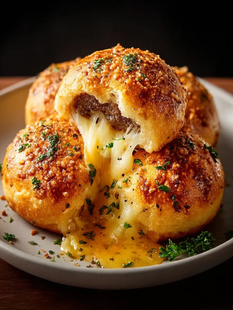Garlic Parmesan Cheeseburger Bombs First Image