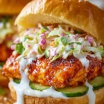 Crispy Buffalo Chicken Sandwich with Ranch Slaw First Image
