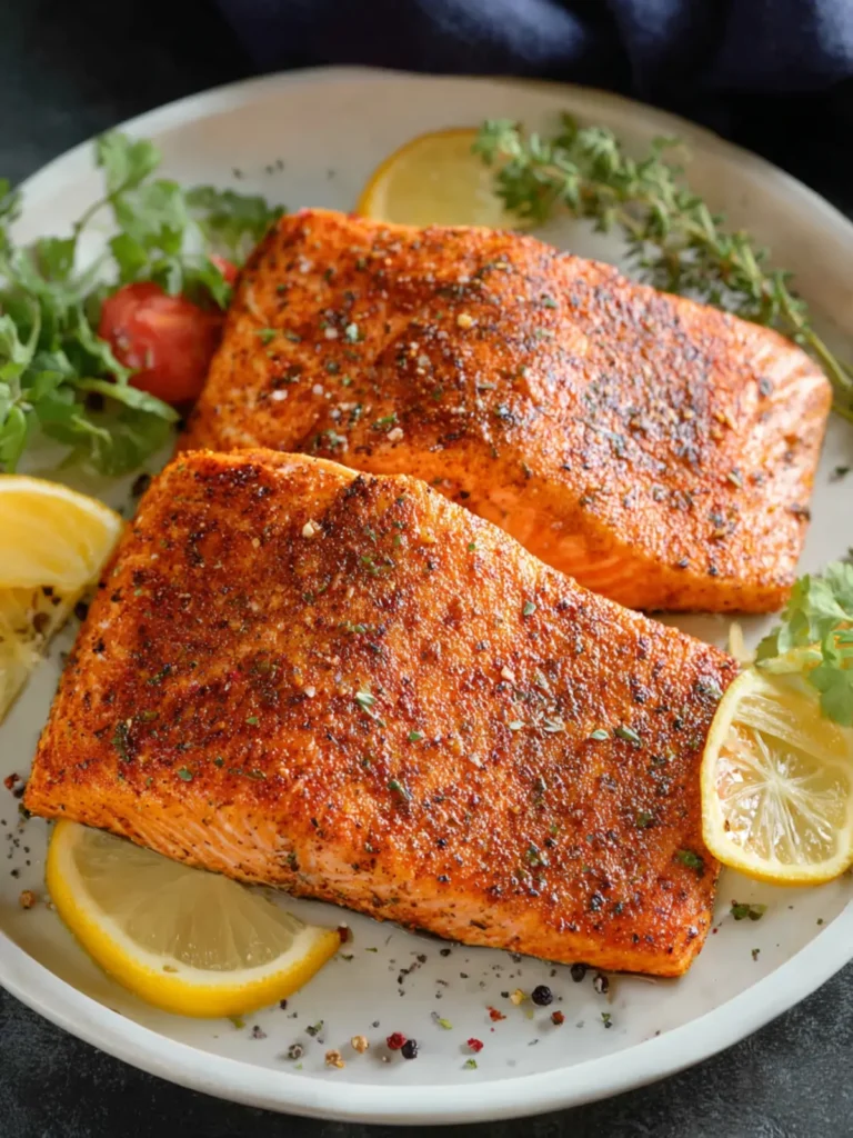 Healthy Air Fryer Frozen Salmon (With Skin) First Image