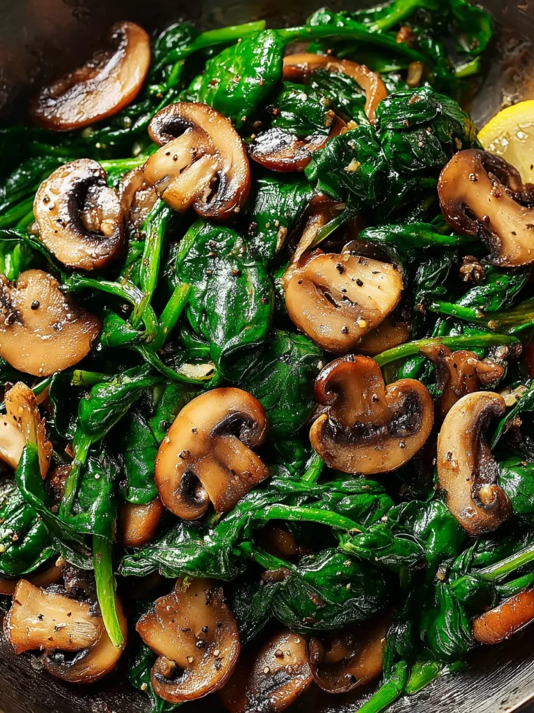 Sautéed Spinach and Mushrooms Recipe First Image