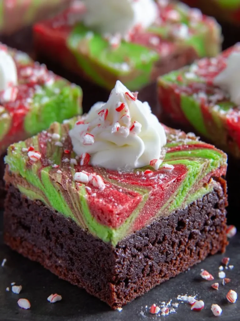 Red & Green Swirled Christmas Brownies First Image
