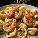 Creamy Shrimp and Roasted Garlic Alfredo Tortellini Delight First Image