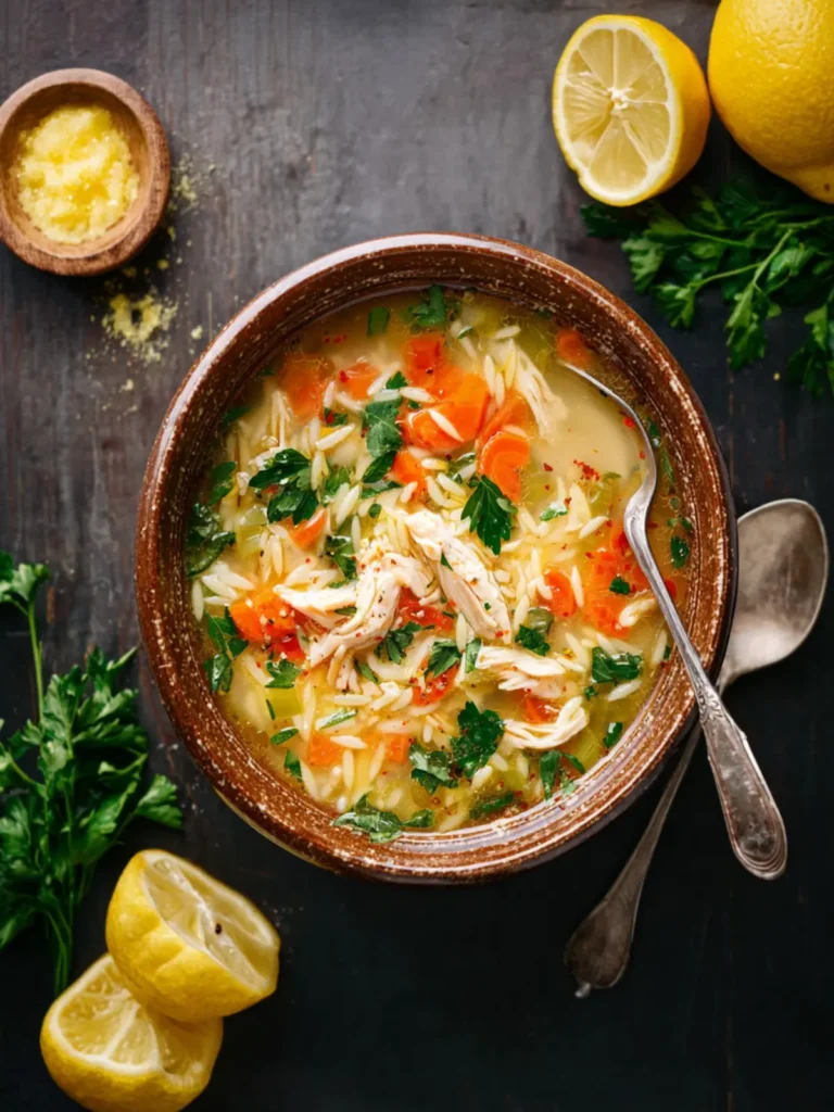 Lemon Chicken Orzo Soup Recipe First Image