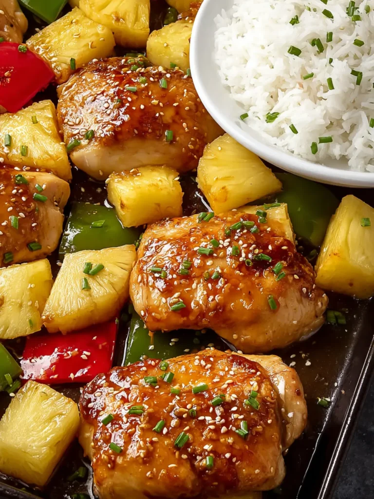 Sheet Pan Pineapple Chicken With Teriyaki Glaze First Image