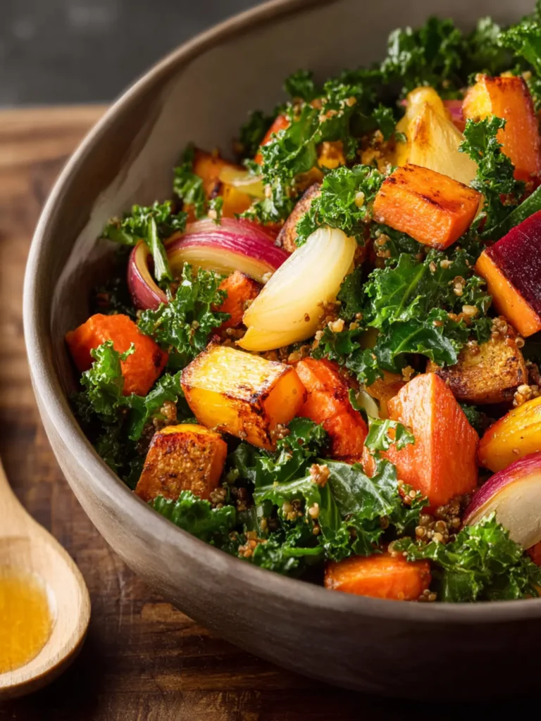 Warm Kale Salad with Roasted Root Vegetables First Image