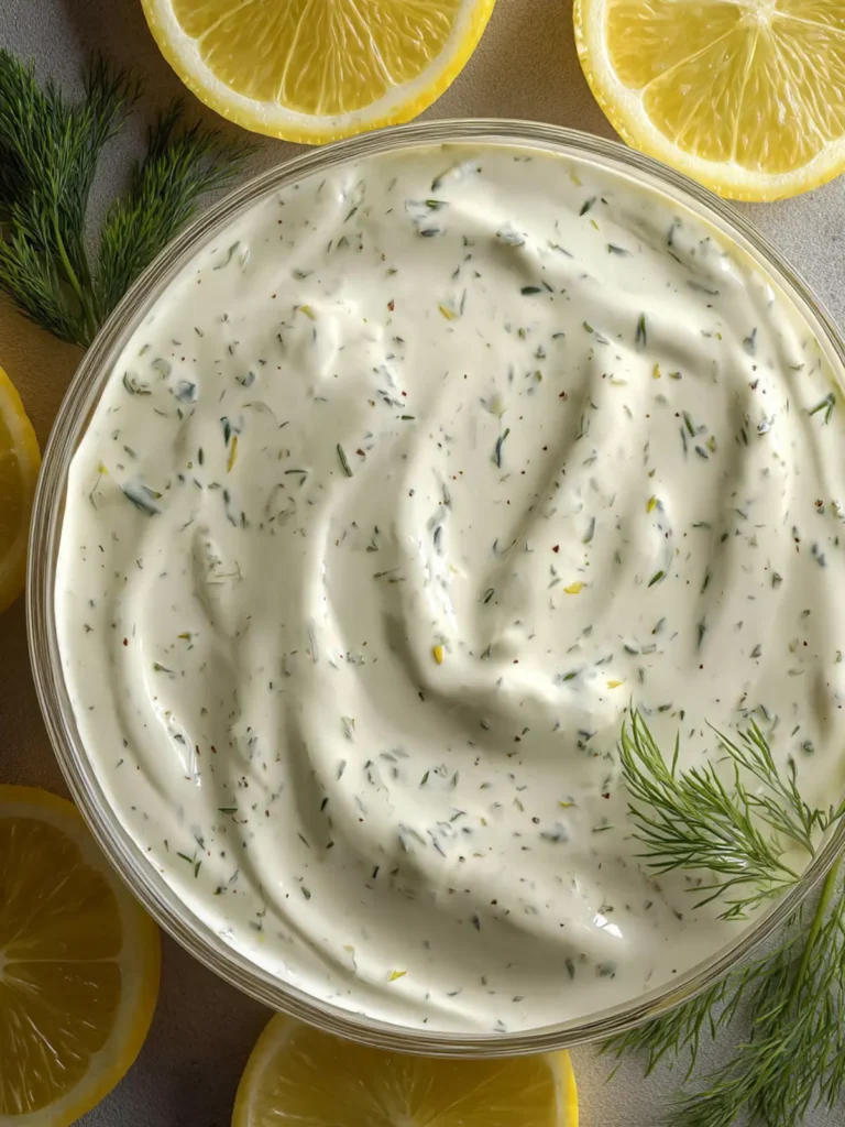 Creamy Yogurt Dill Sauce with Lemon, Easy Recipe First Image
