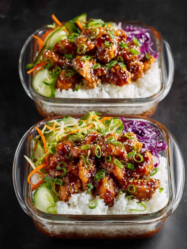 Sticky Chicken Meal Prep Bowls First Image