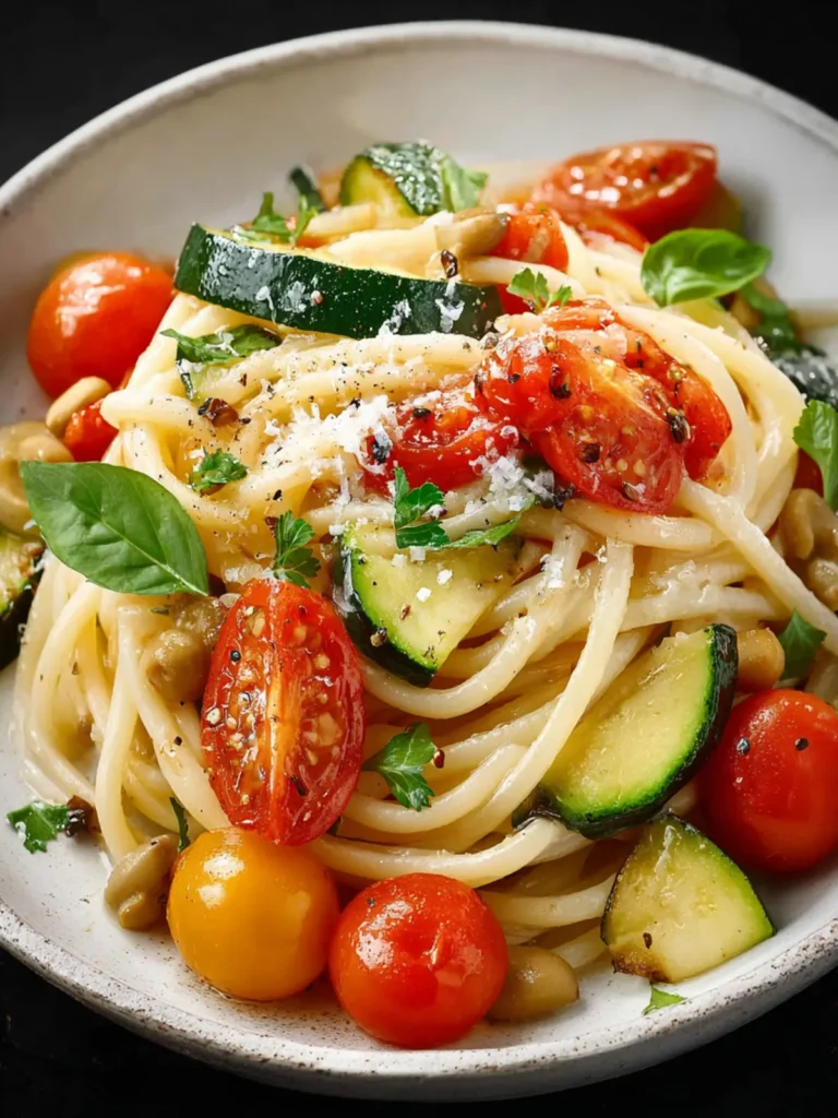 Summer Pasta with Zucchini and Tomatoes First Image