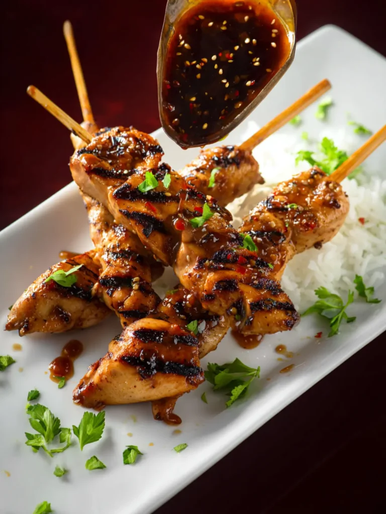 Asian Chicken Skewers with Honey Garlic Sauce First Image