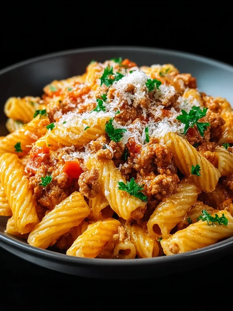 Cheesy Ground Turkey Pasta First Image