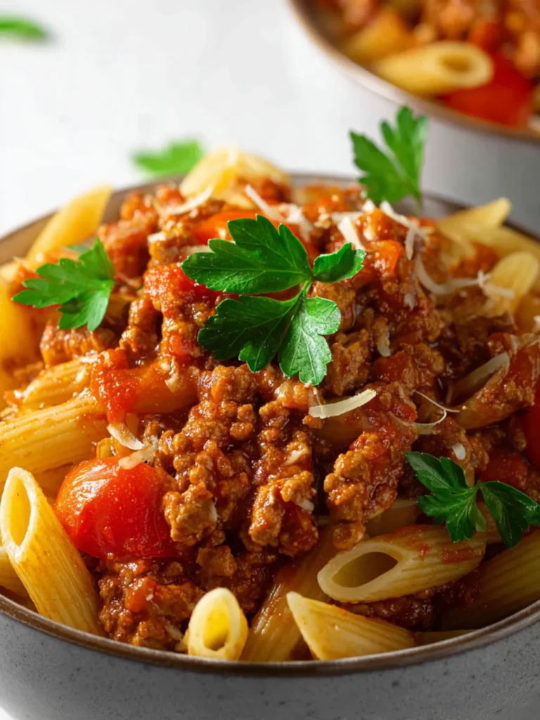 Penne Pasta with Homemade Meat Sauce First Image