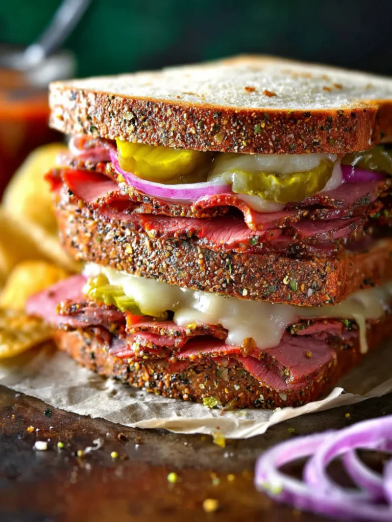Slow Cooker Pastrami Sandwich First Image