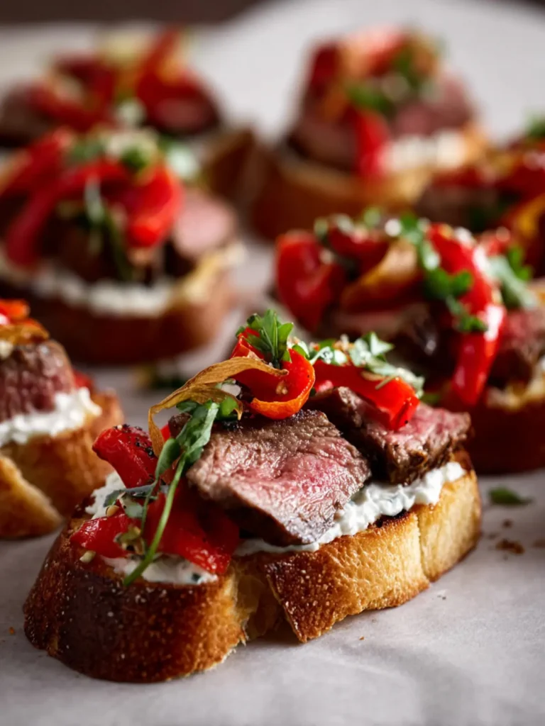 Steak Crostini with Roasted Red Peppers First Image